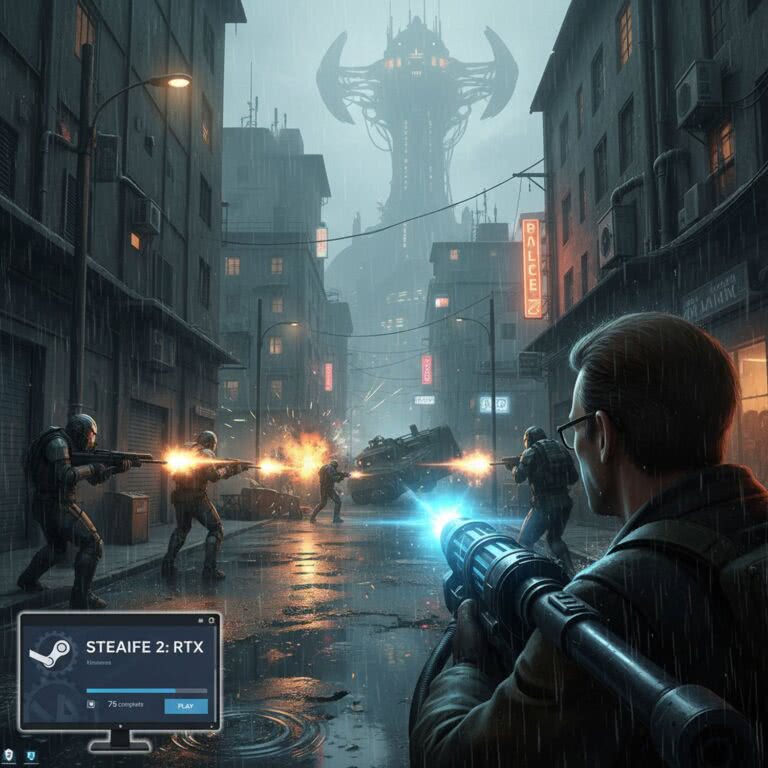 Half-Life 2: RTX – cyfrowy unboxing i instalacja na Steam z perspektywą wydajności na mini PC