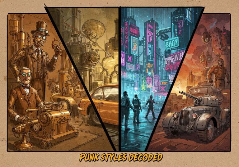 Jak bezbłędnie odróżnić steampunk od cyberpunka i dieselpunka – przewodnik po wizualnych i technicznych różnicach