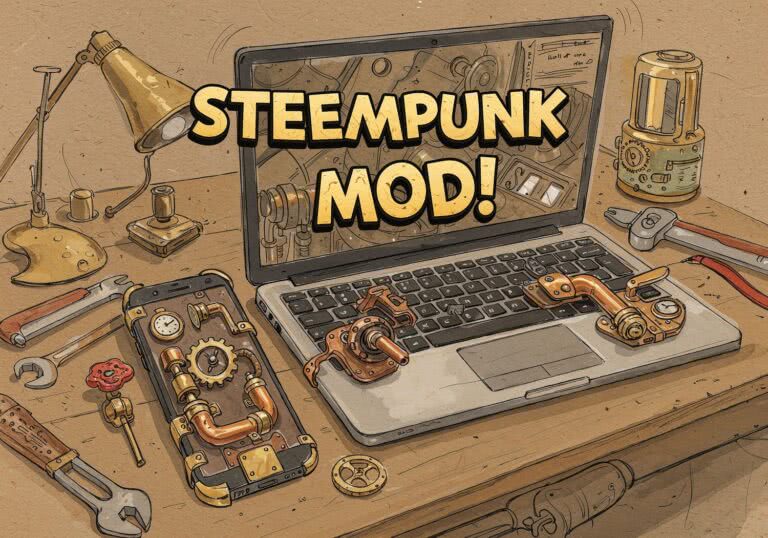 Jak samodzielnie zamienić nowoczesny laptop lub smartfon w arcydzieło z epoki pary