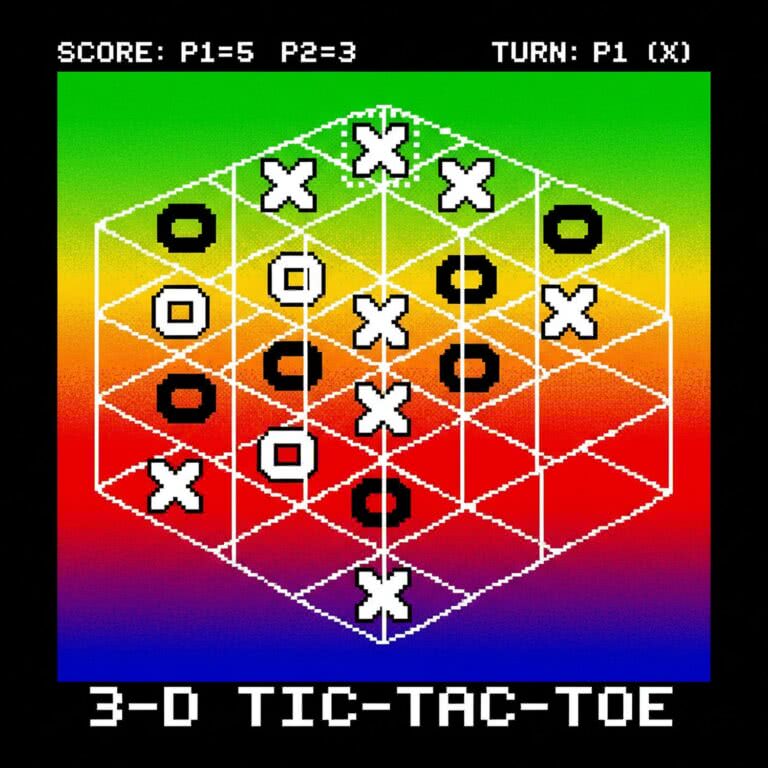 3-D Tic-Tac-Toe – Atari 2600 (Atari Inc.) – klasyczna gra logiczna w trzech wymiarach
