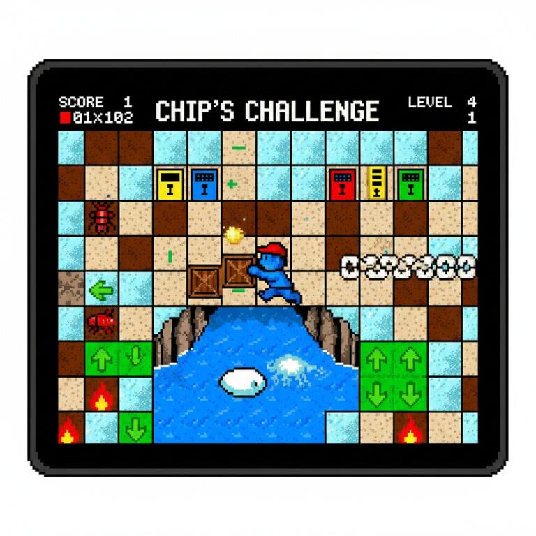 Chip’s Challenge – Atari Lynx (Atari) – Klasyczna gra logiczna z lat 80., która zdefiniowała handheldowe puzzle