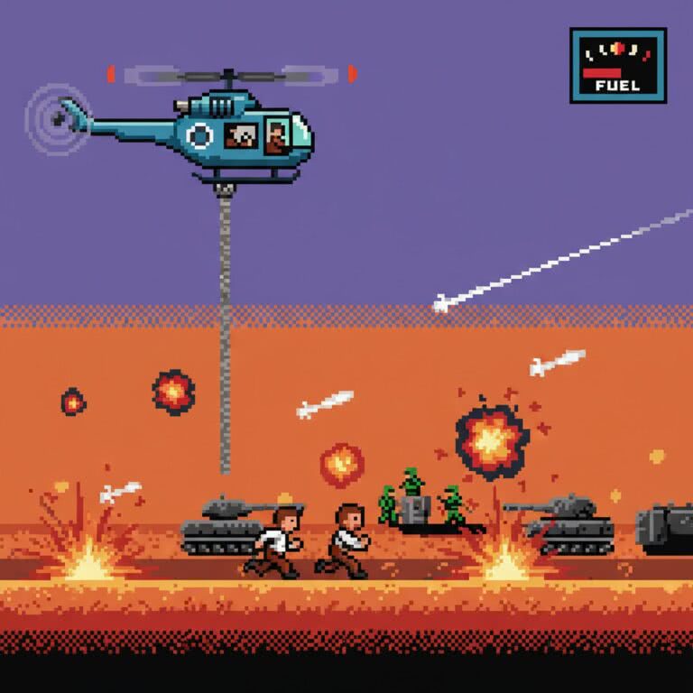 Choplifter – SG1000 (Sega) – Klasyczna symulacja helikoptera ratunkowego z lat 80.