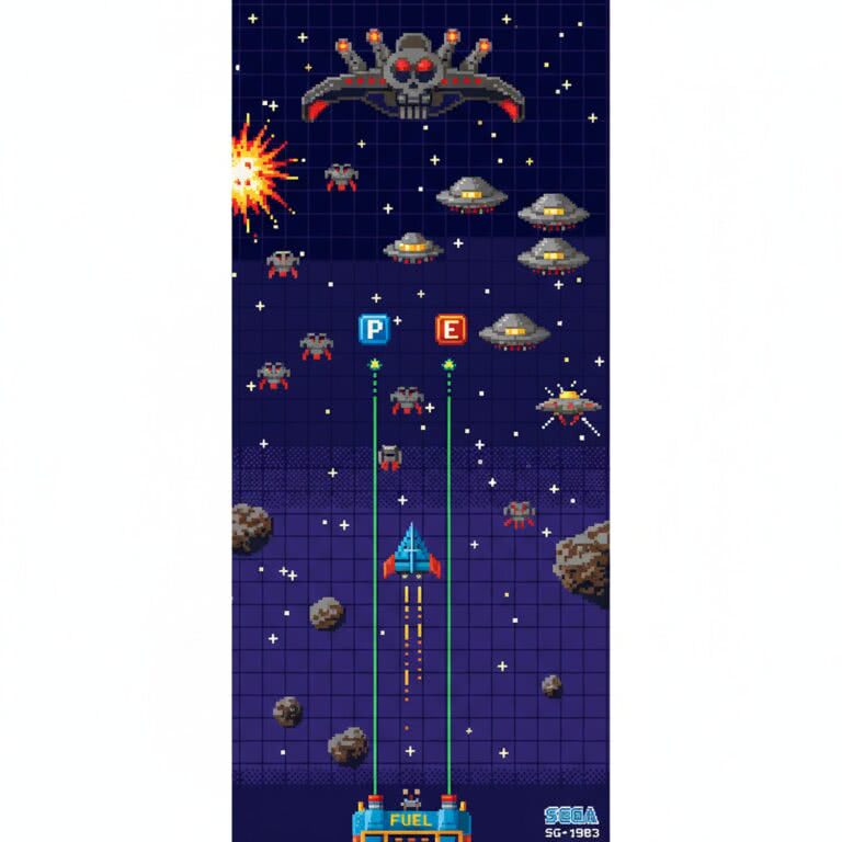 Exerion – SG-1000 (Sega) – zapomniany klasyk pionowych strzelanin z początków ery 8-bitowej