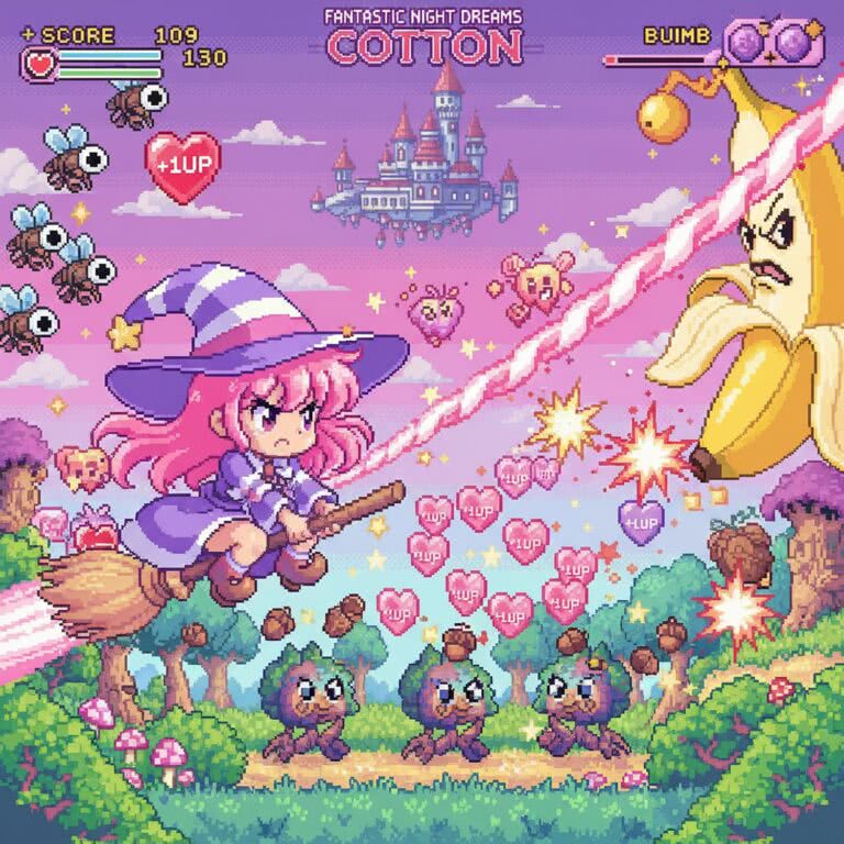 Fantastic Night Dreams – Cotton – PC Engine CD (NEC / Hudson Soft) – Kultowy shoot’em up z wróżkami i słodyczami