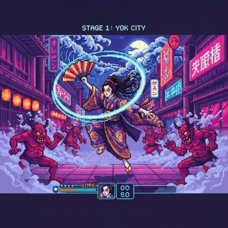 Kabuki Ittouryoudan (FAAT) – PC Engine CD (NEC / Hudson Soft) – bijatyka z japońskim duchem teatru kabuki