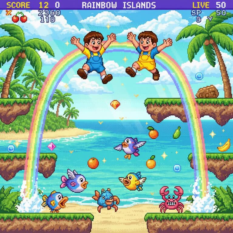 Rainbow Islands – The Story of Bubble Bobble 2 – PC Engine CD (NEC / Hudson Soft)