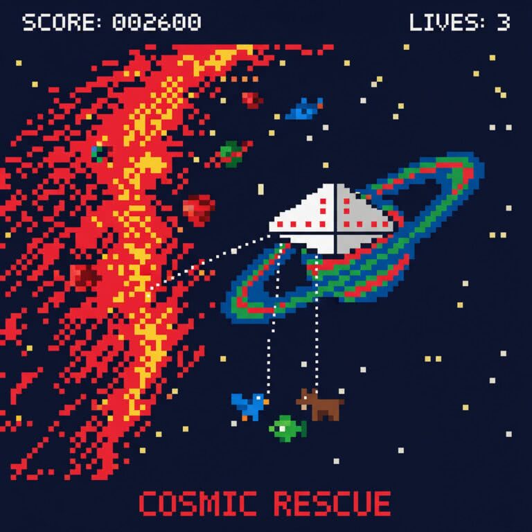 Cosmic Ark – Atari 2600 – kosmiczna arka Noego ratująca gatunki przed zagładą