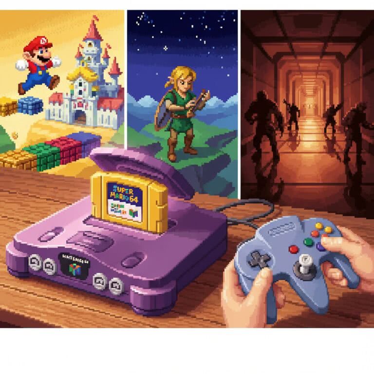 Nintendo 64 (Nintendo) – Konsola, która zrewolucjonizowała gry 3D dzięki analogowemu sterowaniu i anti-aliasingu