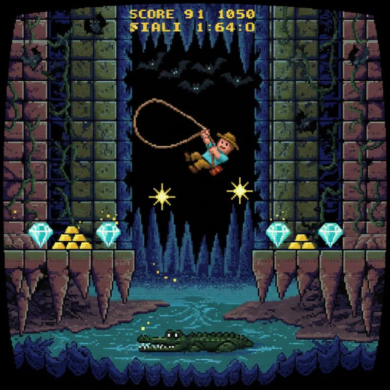 Pitfall II – The Lost Caverns – SG1000 (Sega) – Epicka przygoda w podziemnych jaskiniach na pierwszej konsoli Segi