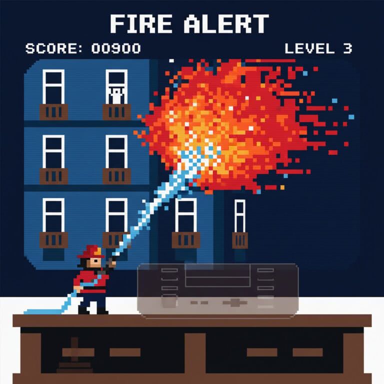 Fire Fighter – Atari 2600 (Atari) – klasyk strażacki z ery pionierów gier wideo