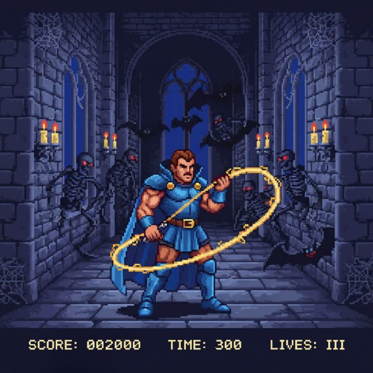 Simon Belmont – bohater Castlevania – NES (Nintendo) – mroczna estetyka w 8-bitowym gotyku