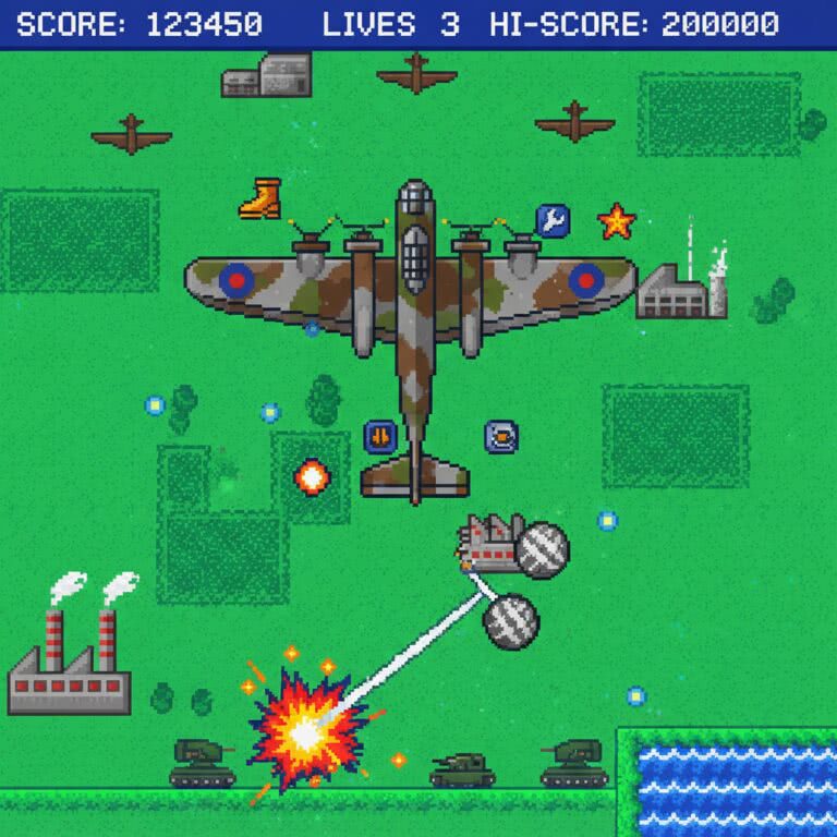 Bomber Raid – MASTER SYSTEM (Sega) – pionowa strzelanka z bombami, która łączy dynamikę lotu z taktycznym zrzucaniem ładunków wybuchowych