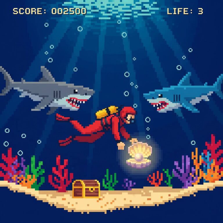 Shark! Shark! – INTELLIVISION (Mattel Electronics) – podwodne przygody pełne rekinów i skarbów z ery wczesnych konsol