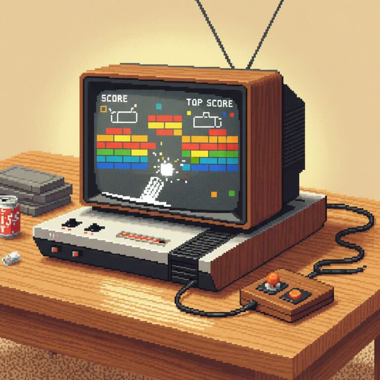 Super Breakout – Atari 2600 (Atari) – Klasyczna gra zręcznościowa, która zrewolucjonizowała paddle games